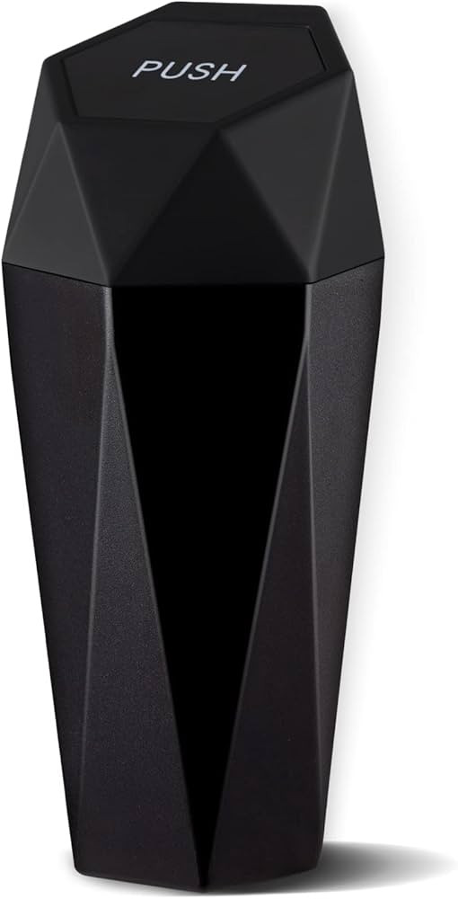 JUSTTOP Car Trash Can with Lid, Diamond Design Small Automatic Portable Trash Can, Easy to Clean,... | Amazon (US)