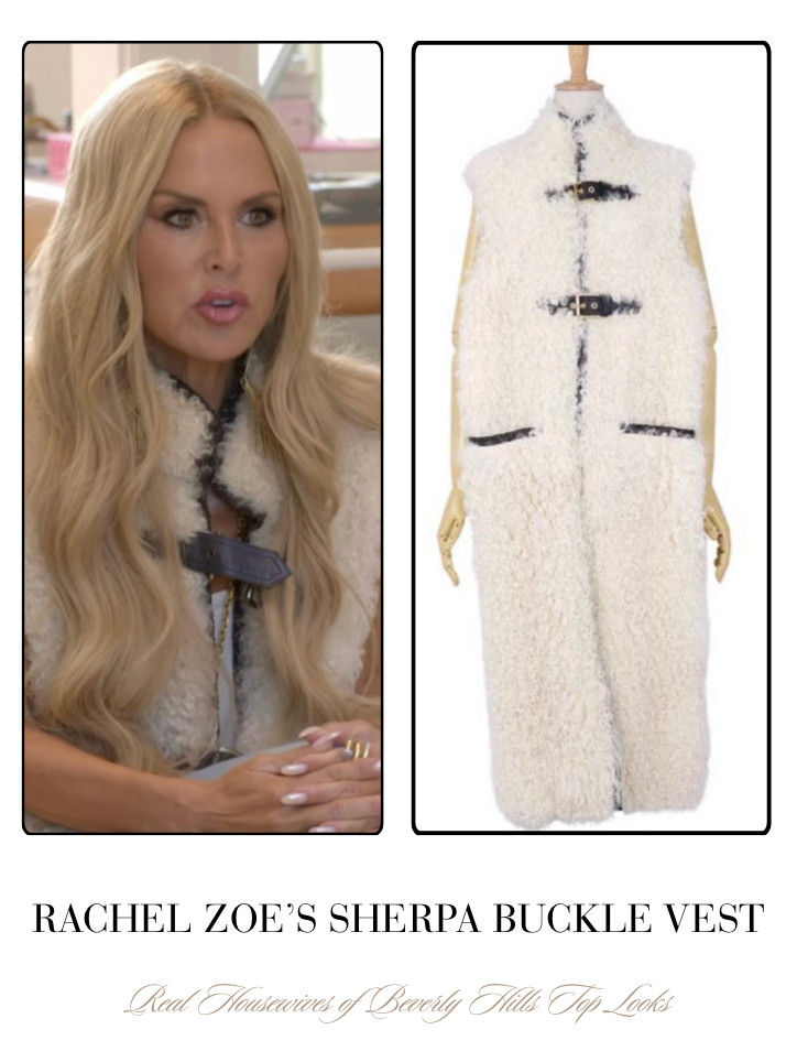 Rachel Zoe's Sherpa Buckle Vest is 2011 Emilio Pucci // Shop Similar 

 