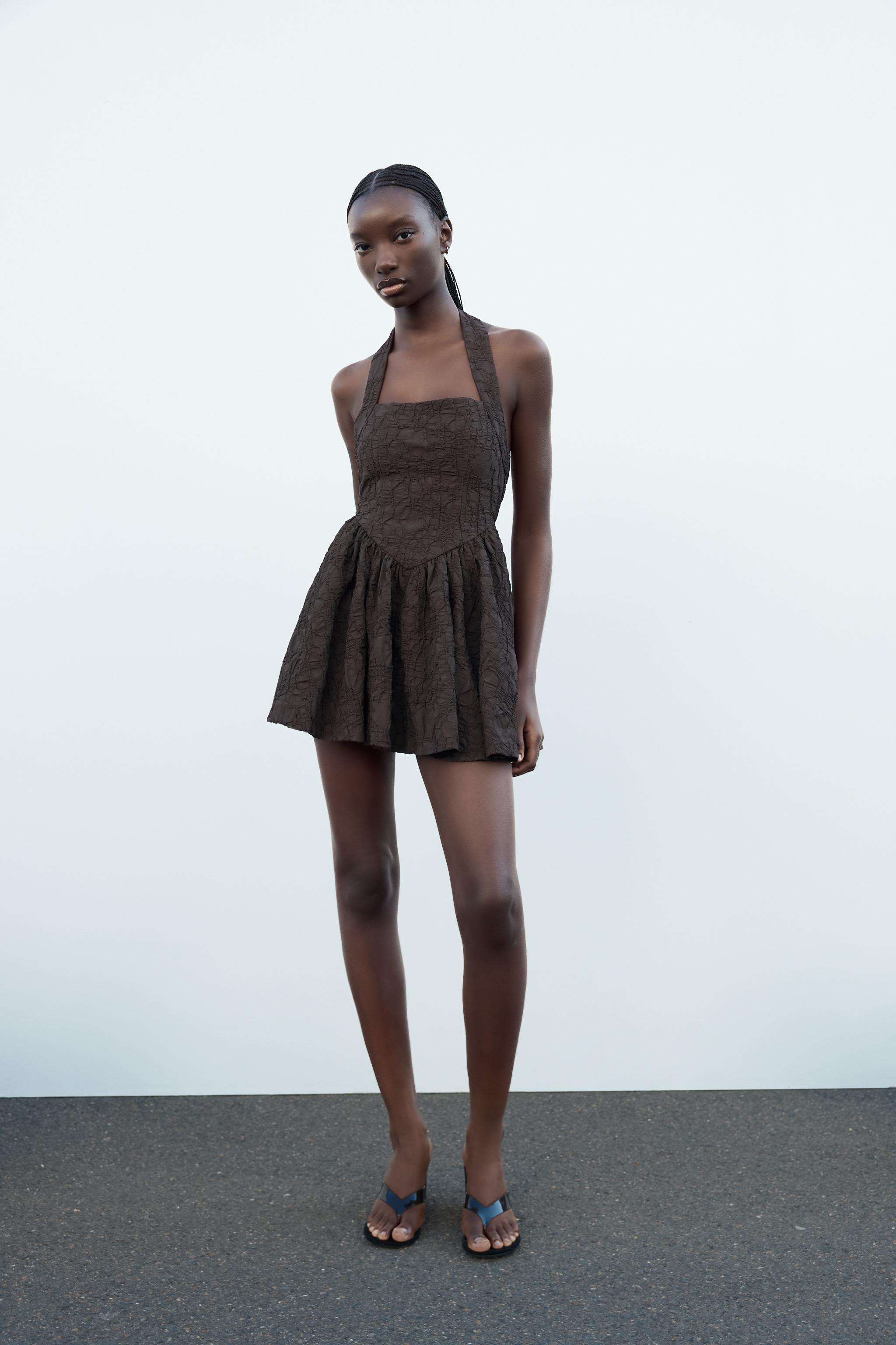 TEXTURED HALTER DRESS | Zara US