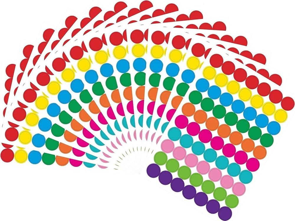 PARLAIM 1050 PCS Color Coding Labels Circle Dot Stickers,10 Color Style Colorful Coding Label Sti... | Amazon (US)