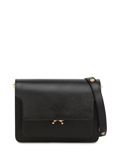 Marni - Medium saffiano leather trunk bag - Black | Luisaviaroma | Luisaviaroma