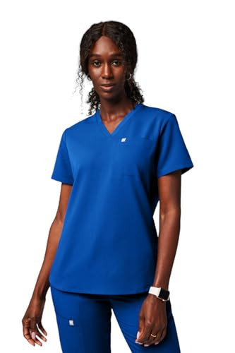 Fabletics Women's Vital 1-Pocket Scrub Top - MotionTech, Wrinkle-Resist, Chest Pocket, Anti-Shrink, Semi-Slim Fit,2X, Royal Blue | Amazon (US)