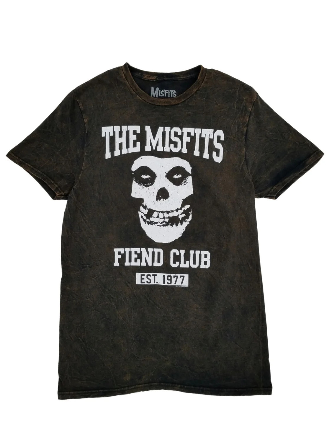 The Misfits Fiend Club Mens Brown Acid Wash Graphic T-Shirt Medium | Walmart (US)