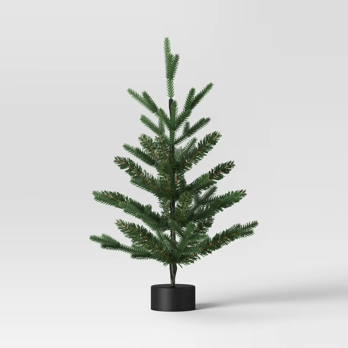 24" Mini Artificial Christmas Tree with Black Base - Wondershop™: Tabletop Green Faux Floral, I... | Target