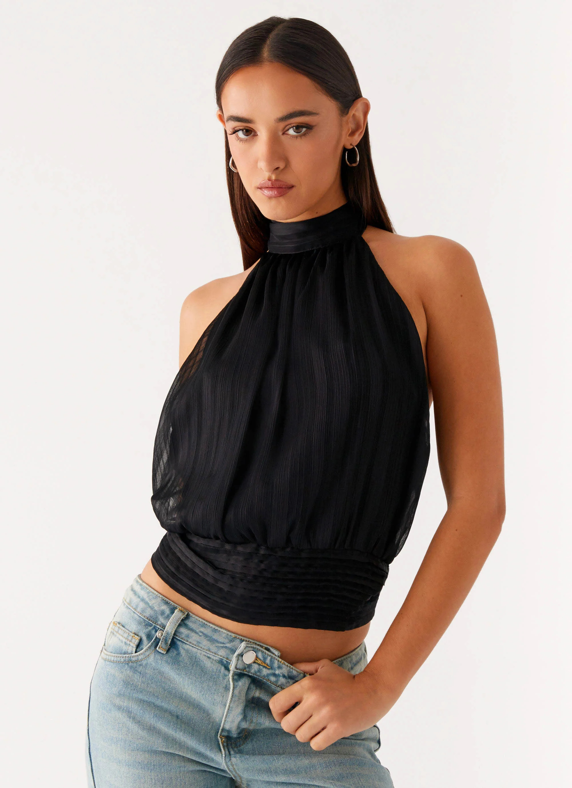 Willow Chiffon Top - Black | Peppermayo (Global)