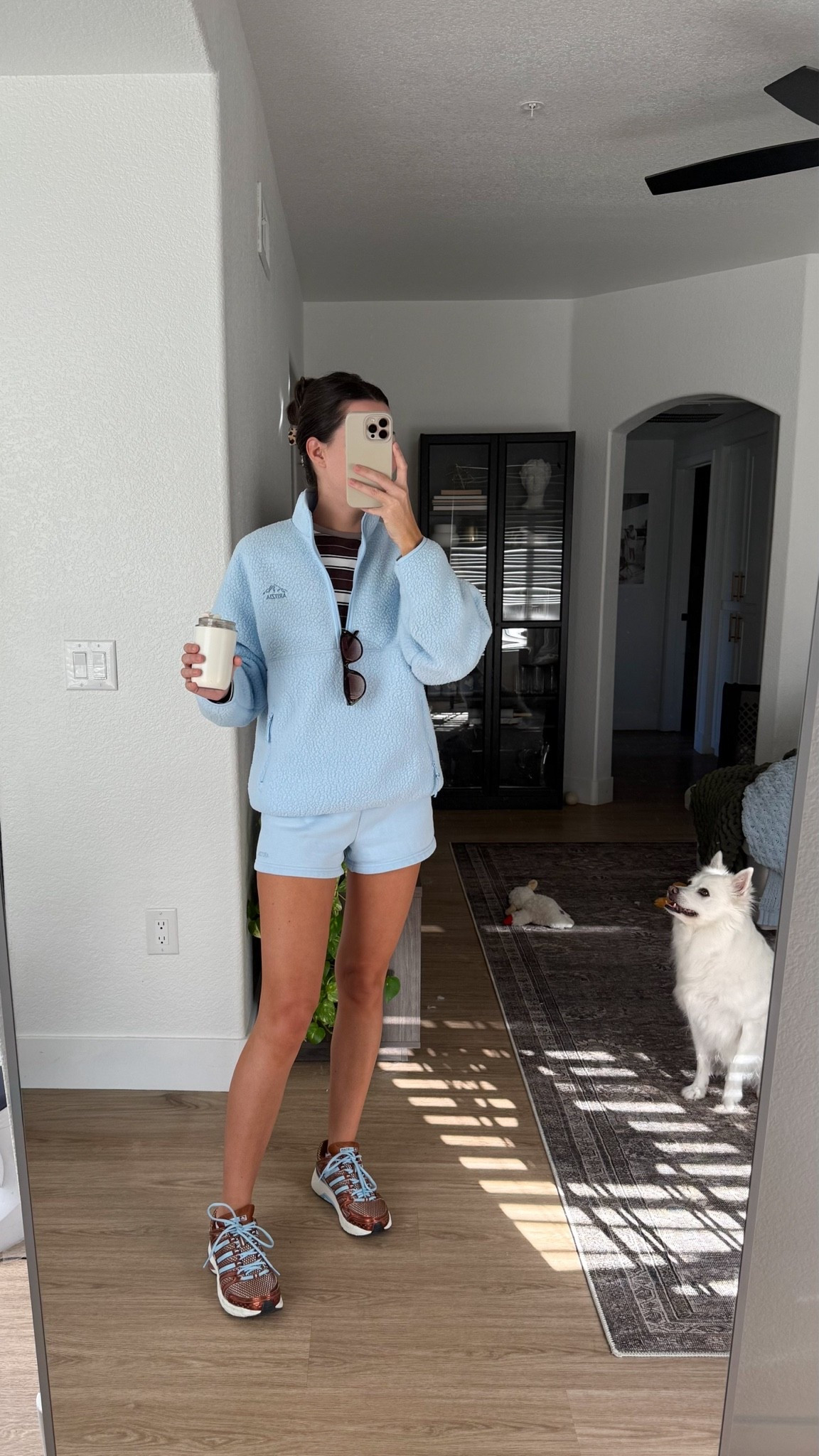 Fall morning walk outfit! I am 5’7” wearing size small in everything, and linking a couple of similar options as well!