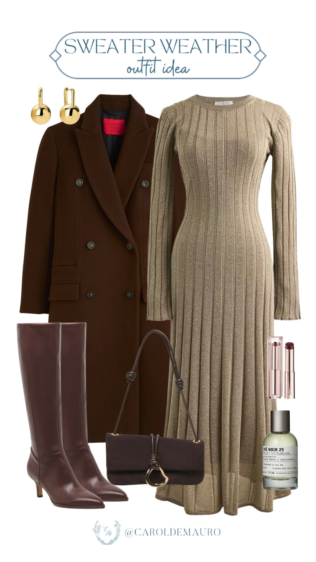 Finally leaned into sweater weather! This ribbed knit dress and chocolate coat combo is basically a warm hug in outfit form. Complete it with leather knee-high boots, and you're all set.

outfit idea, layering pieces, winter style, preppy look, vacation inspo, street wear, classy chic, neutral style

#LTKU #LTKSeasonal #LTKFindsUnder100