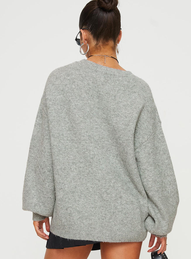 Ryanna Sweater Grey | Princess Polly US