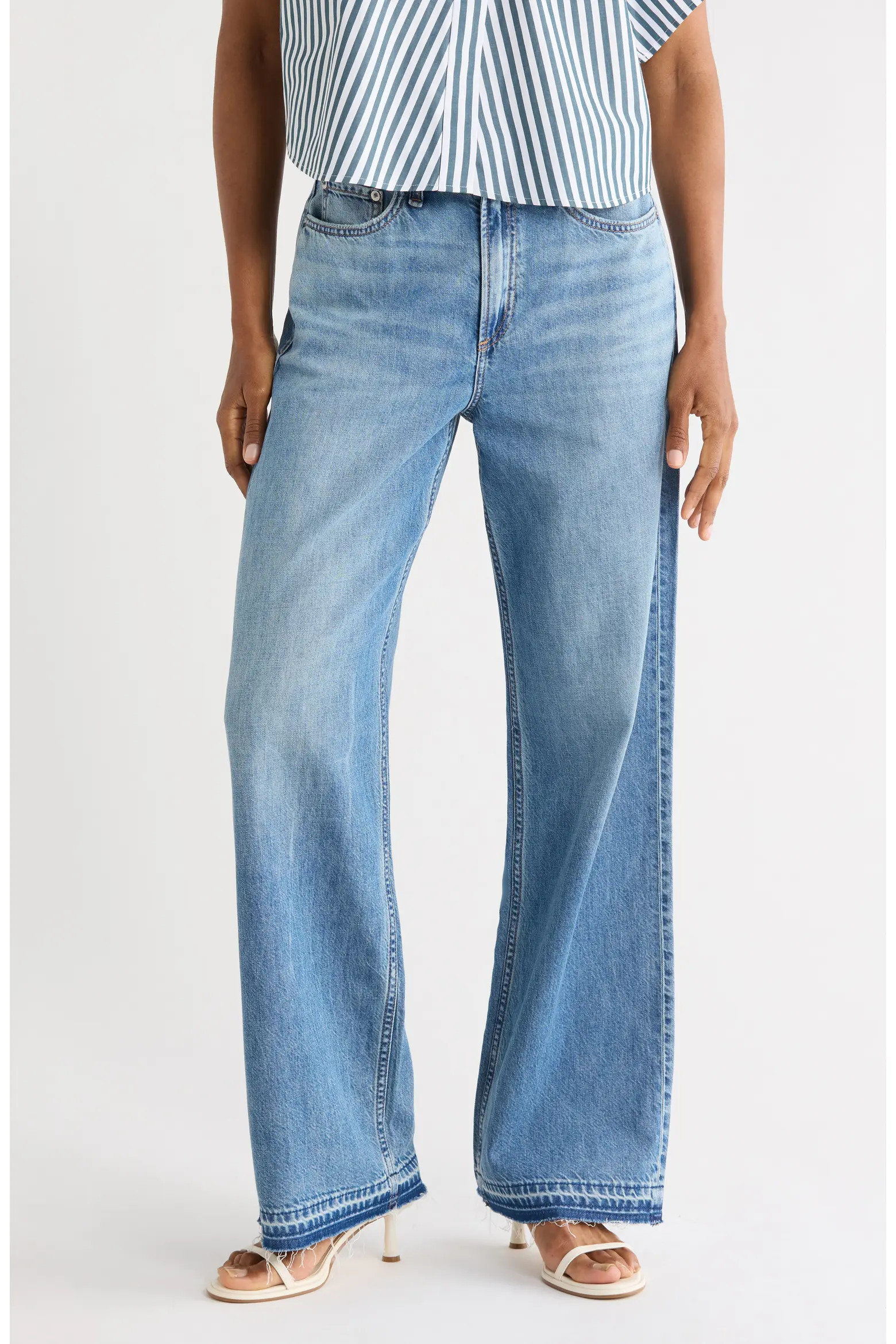 Featherweight Logan Release Hem Wide Leg Jeans (Women) | Nordstromrack | Nordstrom Rack