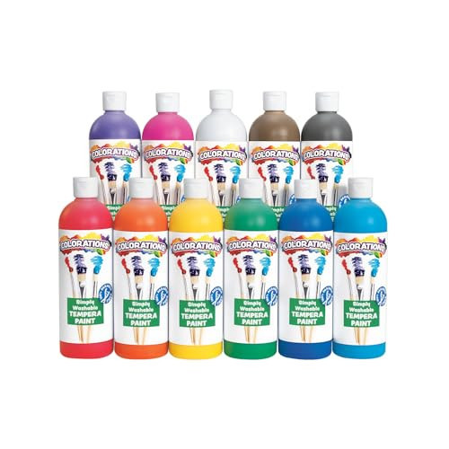 Colorations - SWT16 Simply Washable Tempera Paints, 16 fl oz, Set of 11 Colors, Non Toxic, Vibrant, Bold, Kids Paint, Craft, Hobby, Arts & Crafts, Fun, Art Supplies | Amazon (US)