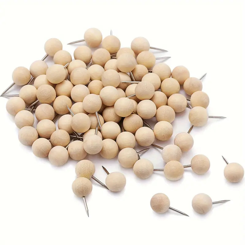 50pcs Round Push Pins Wood... | Temu Affiliate Program