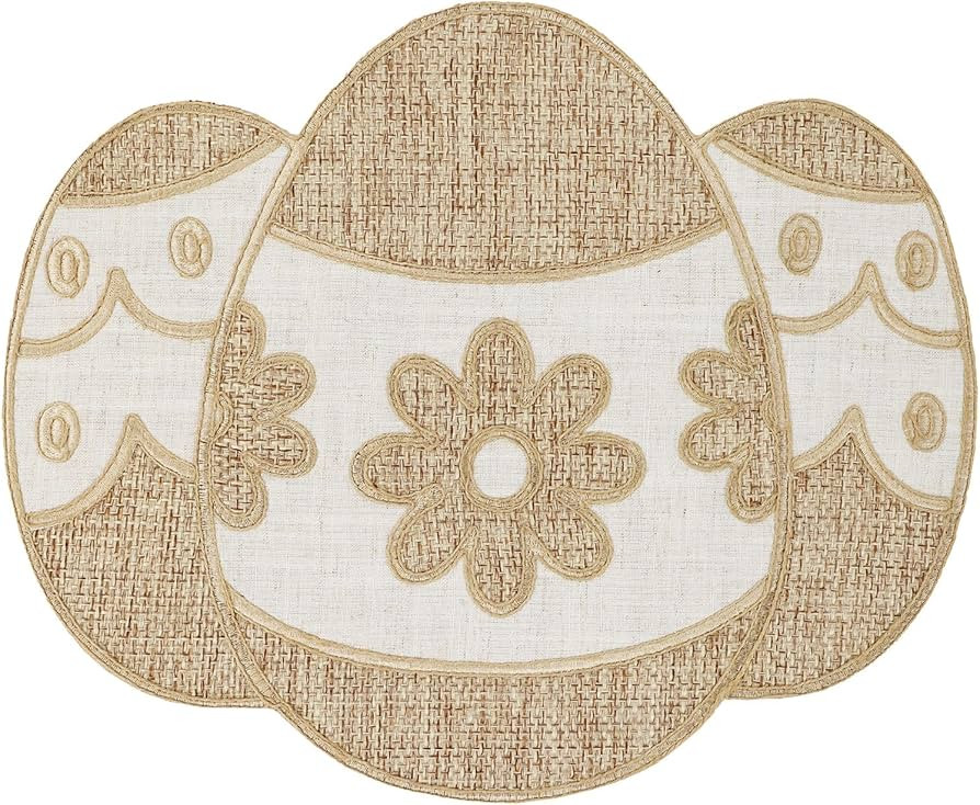 Feuille Easter Placemats Set of 4 – Egg Burlap Spring Placemats, Farmhouse Spring Place Mats fo... | Amazon (US)