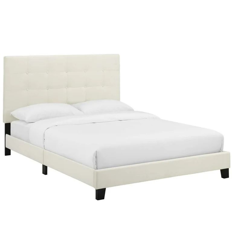 Modway Melanie Full Tufted Button Performance Velvet Platform Bed in Ivory | Walmart (US)