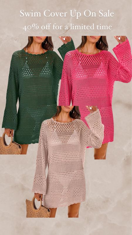 Amazon coverup on sale for a limited time. 40% off! 




Swim coverup, swimsuit coverup, swimsuit crochet coverup, 

Women Swimsuit Crochet Swim Cover Up 2024 Summer Bathing Suit Swimwear Mesh Knit Beach Dress Vacation Outfits

#LTKSaleAlert #LTKSeasonal #LTKSwim