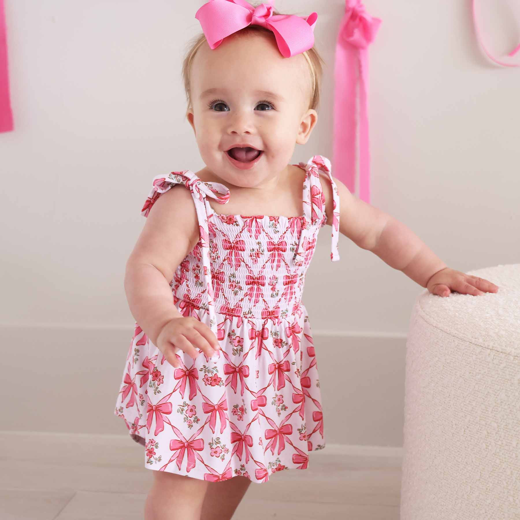 Smocked Twirl Bodysuit | Bow Besties | Caden Lane