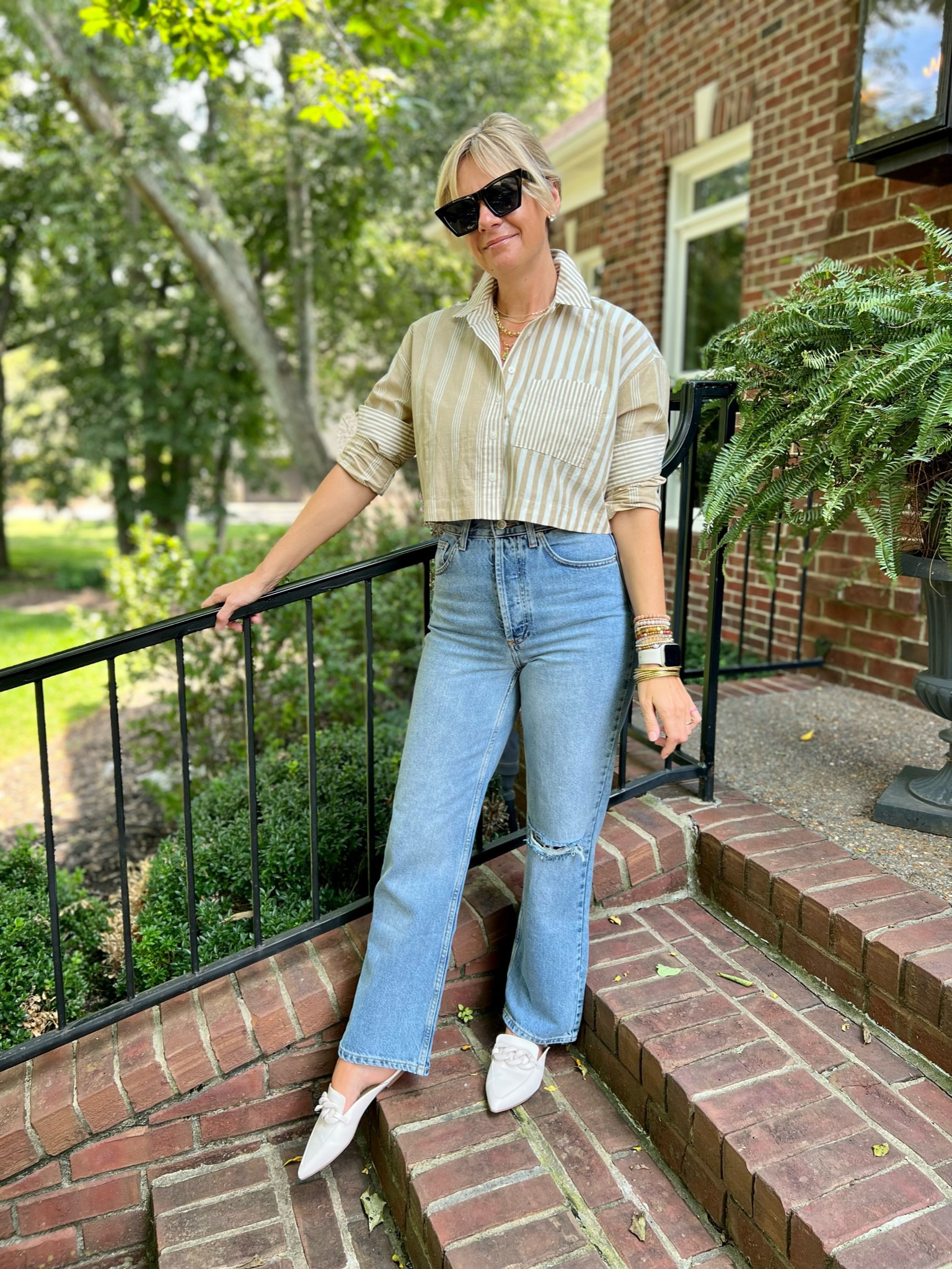 Love this modular striped button-up from Madewell!  Wear it cropped, or button the bottom half back on for an oversized look 🙌🏻#LTKFind 

#LTKstyletip #LTKxMadewell #LTKsalealert