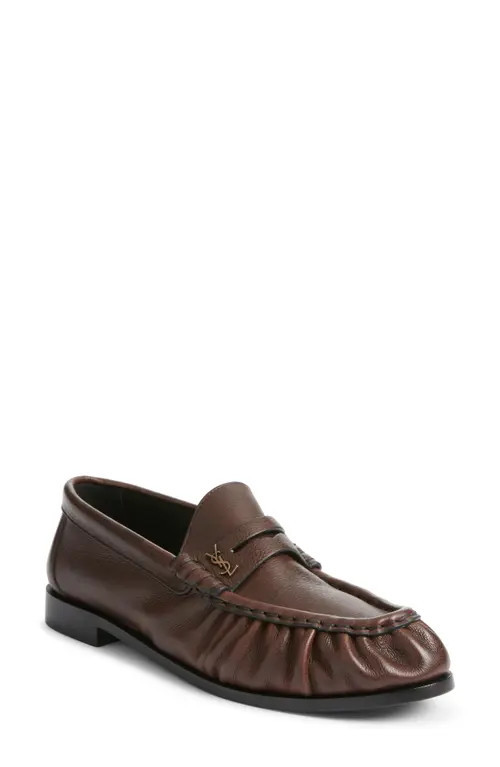 Saint Laurent Le Penny Loafer in Brown at Nordstrom, Size 10.5Us | Nordstrom