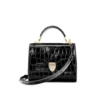 Midi Mayfair Bag
        Deep Shine Black Croc | Aspinal of London