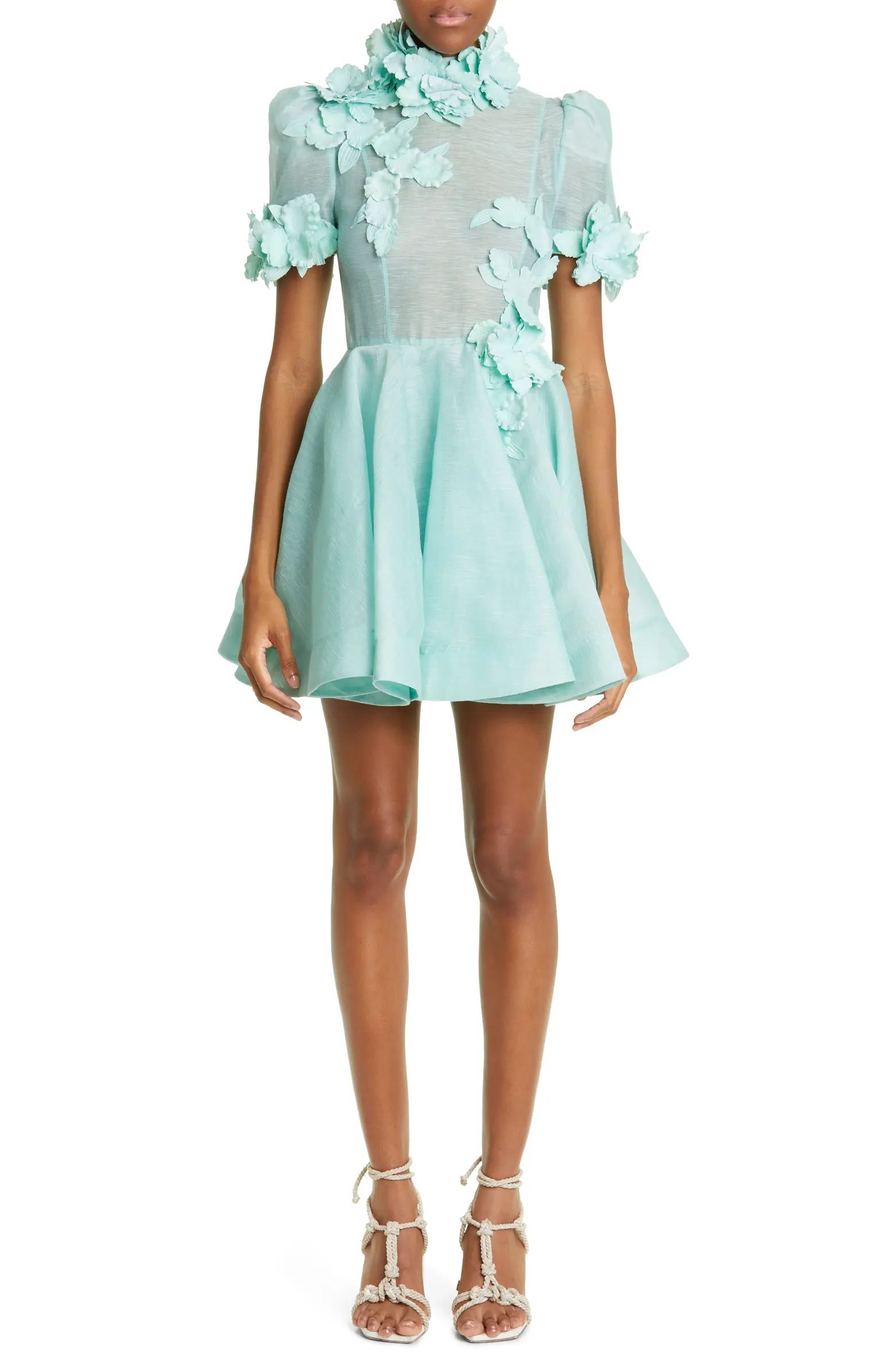 Zimmermann High Tide Lift Off Flower Linen & Silk Dress | Nordstrom | Nordstrom