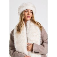 boohoo Women's Faux Fur Headband in Off White | Polyurethane/Wool | boohoo (US & Canada)
