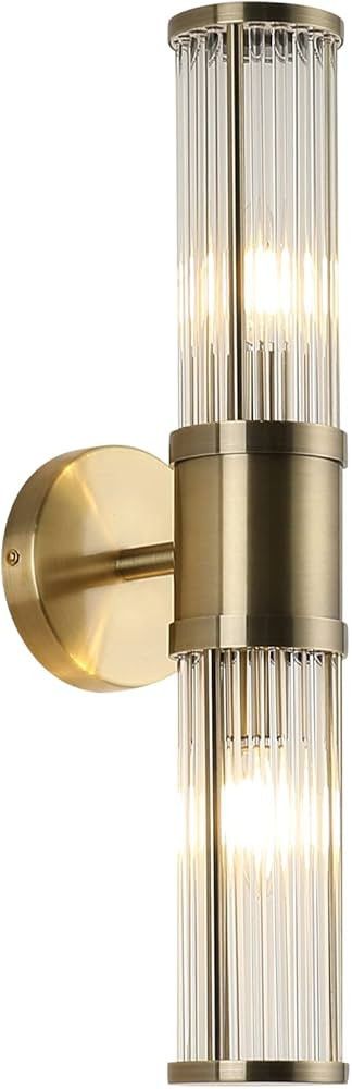 ECOBRT Glass Wall Light Fixture Indoor Antique Bronze Bathroom Vanity Lights Fixtures Beside Mirr... | Amazon (US)