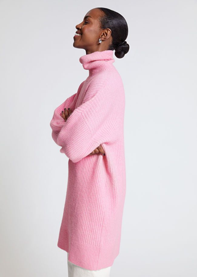 Oversized Turtleneck Knit Sweater | Pink Sweater Sweaters | Winter Outfit Inspo | & Other Stories US