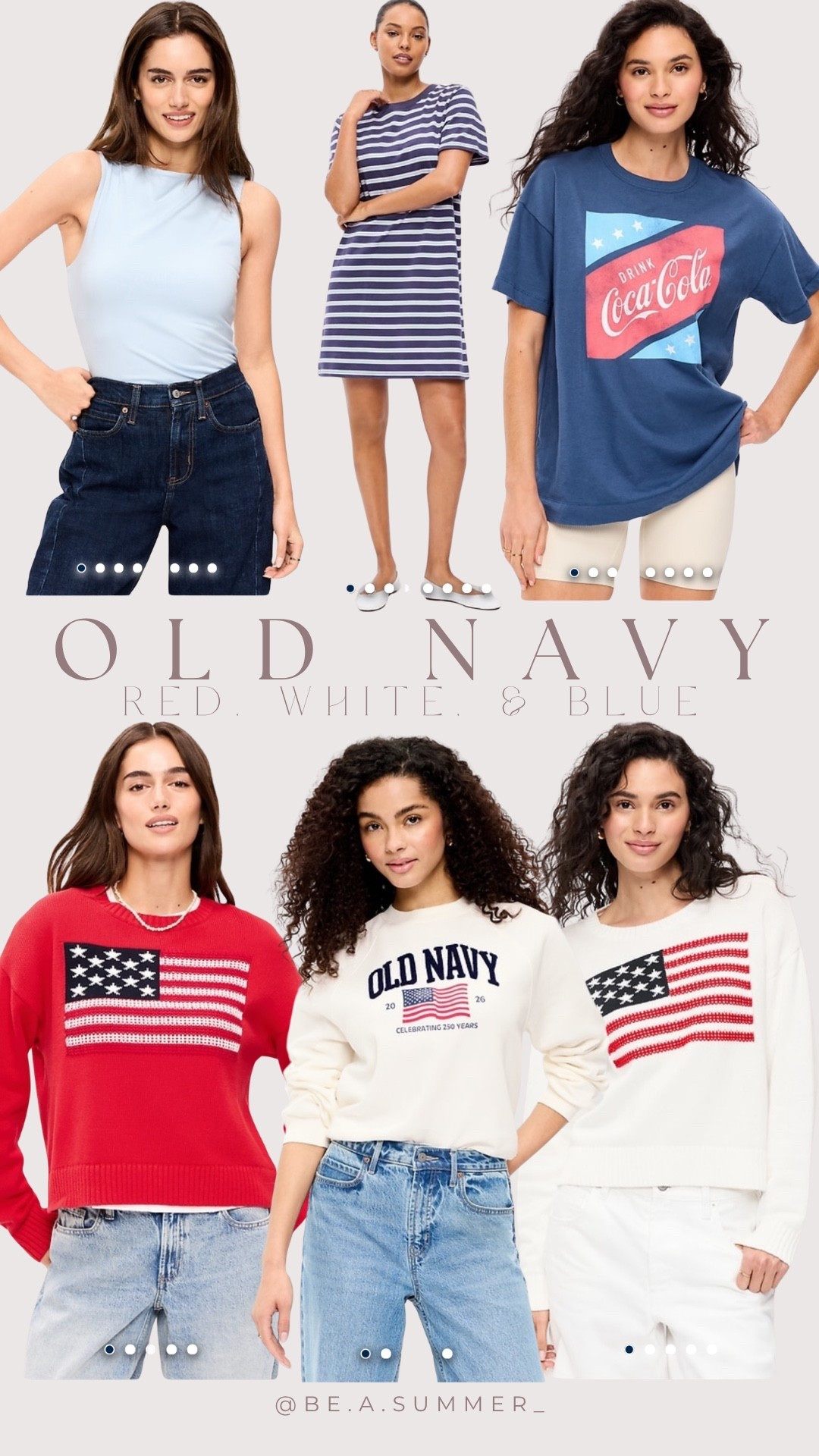 Red, white, and blue — Old Navy! 

Summer / Beasummer / color analysis