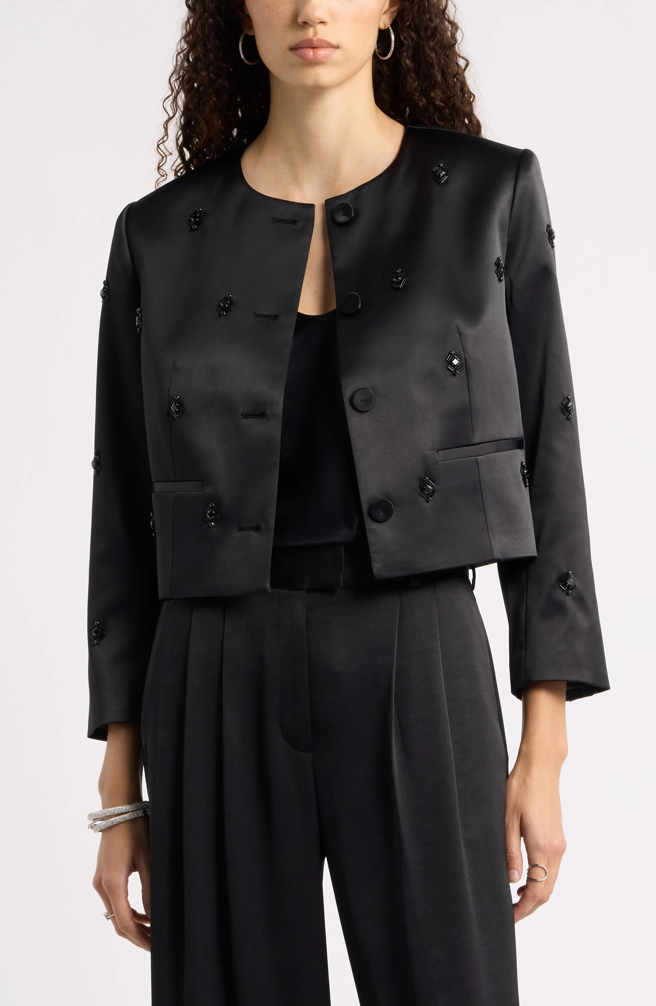 Nordstrom Embellished Cropped Jacket (Women) | Nordstrom | Nordstrom