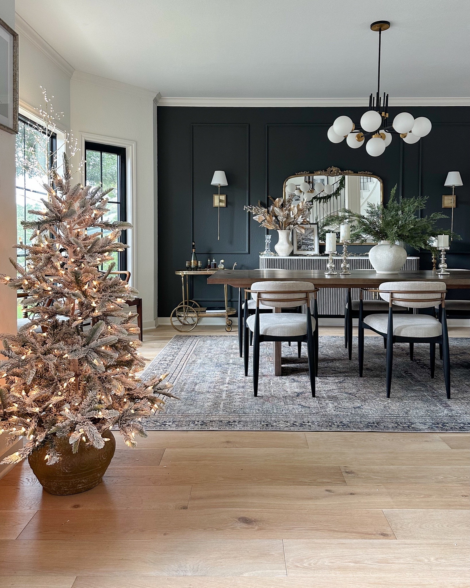 Holiday dining room decor featuring this cute flocked accent Christmas tree from Amazon!

#LTKSeasonal #LTKHoliday #LTKhome