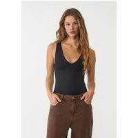 Stradivarius V-neck polyamide bodysuit Black L | Stradivarius (UK)