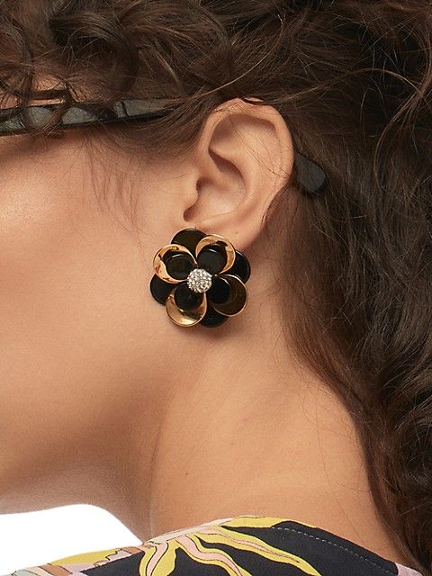 Lele Sadoughi Zinnia 14K Gold-Plated Button Earrings | Saks Fifth Avenue