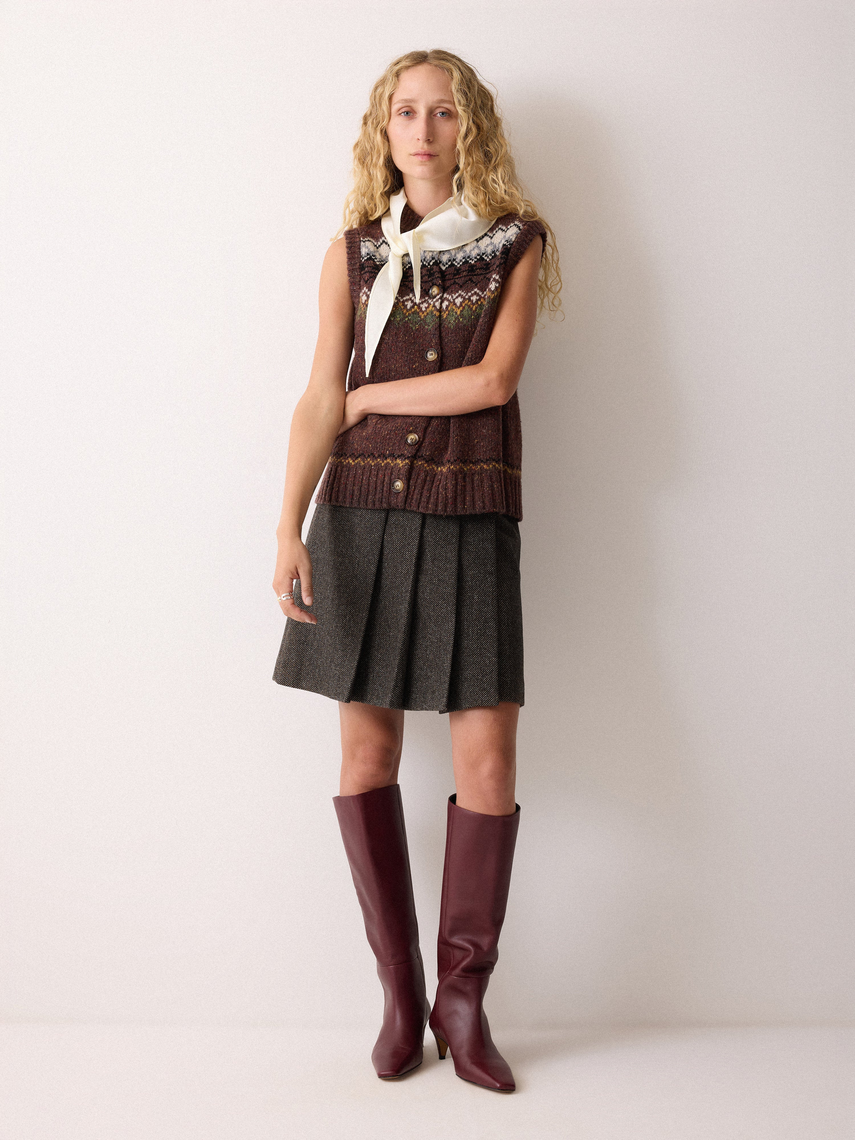 Wool Twill Mini Skirt | Brown | Jigsaw (UK)