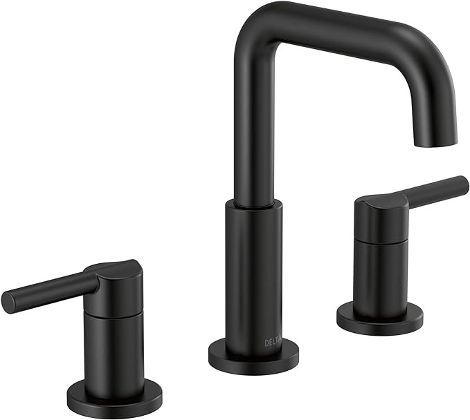 Delta Faucet Nicoli Widespread Bathroom Faucet 3 Hole, Matte Black Bathroom Faucet, Bathroom Sink... | Amazon (US)