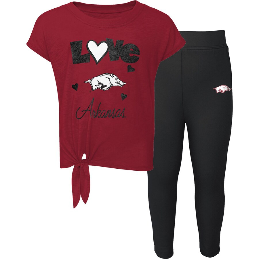 Arkansas Razorbacks Toddler Forever Love Team T-Shirt & Leggings Set - Cardinal/Black | Fanatics