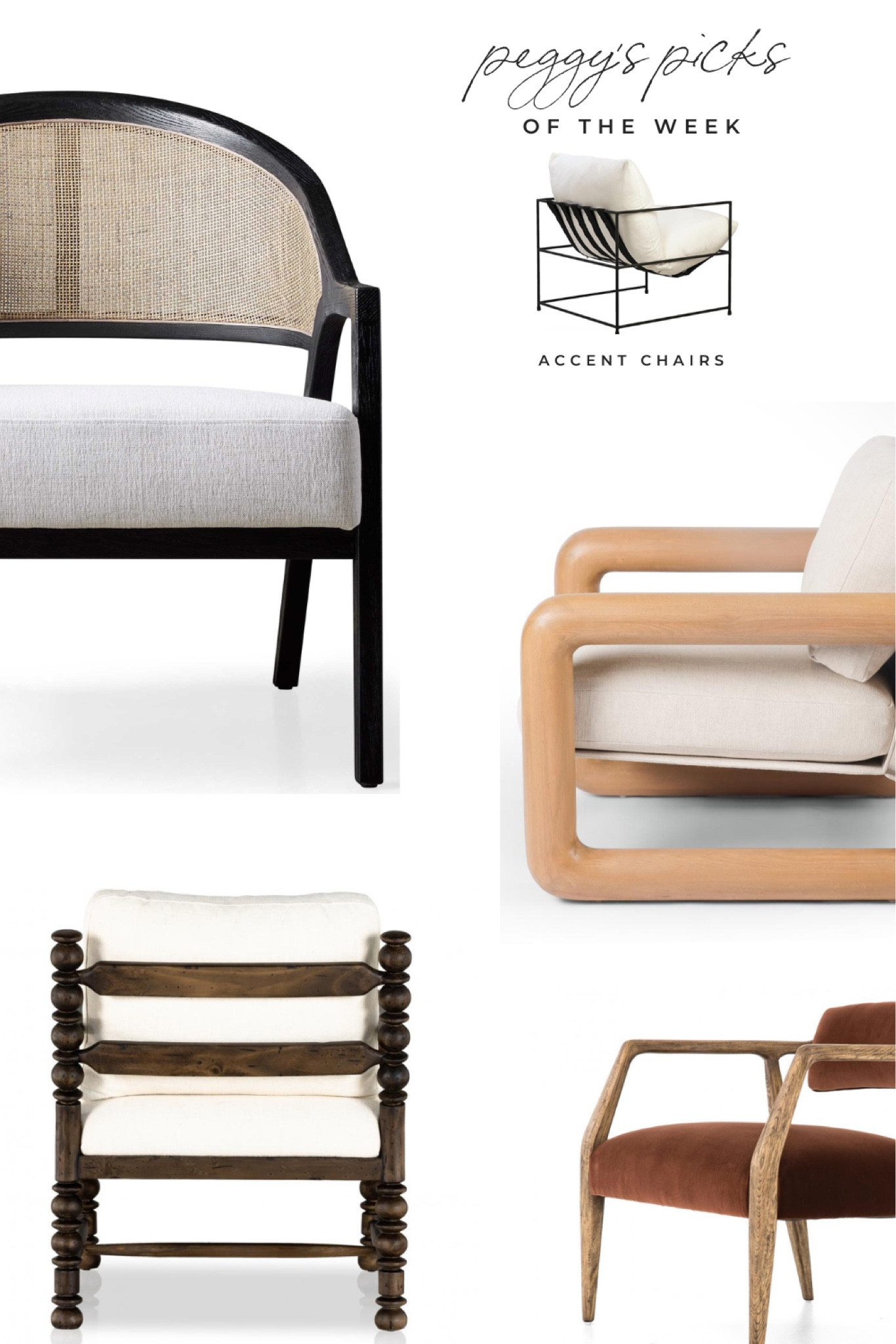 Use coupon code PEGGYH15 for 15% off all Scout & Nimble full-price items! Elevate your space with Peggy's Picks of the Week: Accent Chairs! Whether you're drawn to sleek modern minimalism or the charm of rustic farmhouse, this curated selection has something for every style. Each chair is a statement piece, designed to bring comfort, character, and a touch of personality to your home. From the timeless Bobbin Chair to the versatile sling chair, discover how the right one can transform your living space.

Pro Tip: Mix and match styles to add depth and interest to your room. For example, pair a modern chair with traditional decor for a unique, layered look!

#AccentChairs #HomeDecor #InteriorDesign #ModernLiving #EclecticStyle #PeggyPicks #DesignInspo #PHI

#LTKHome
