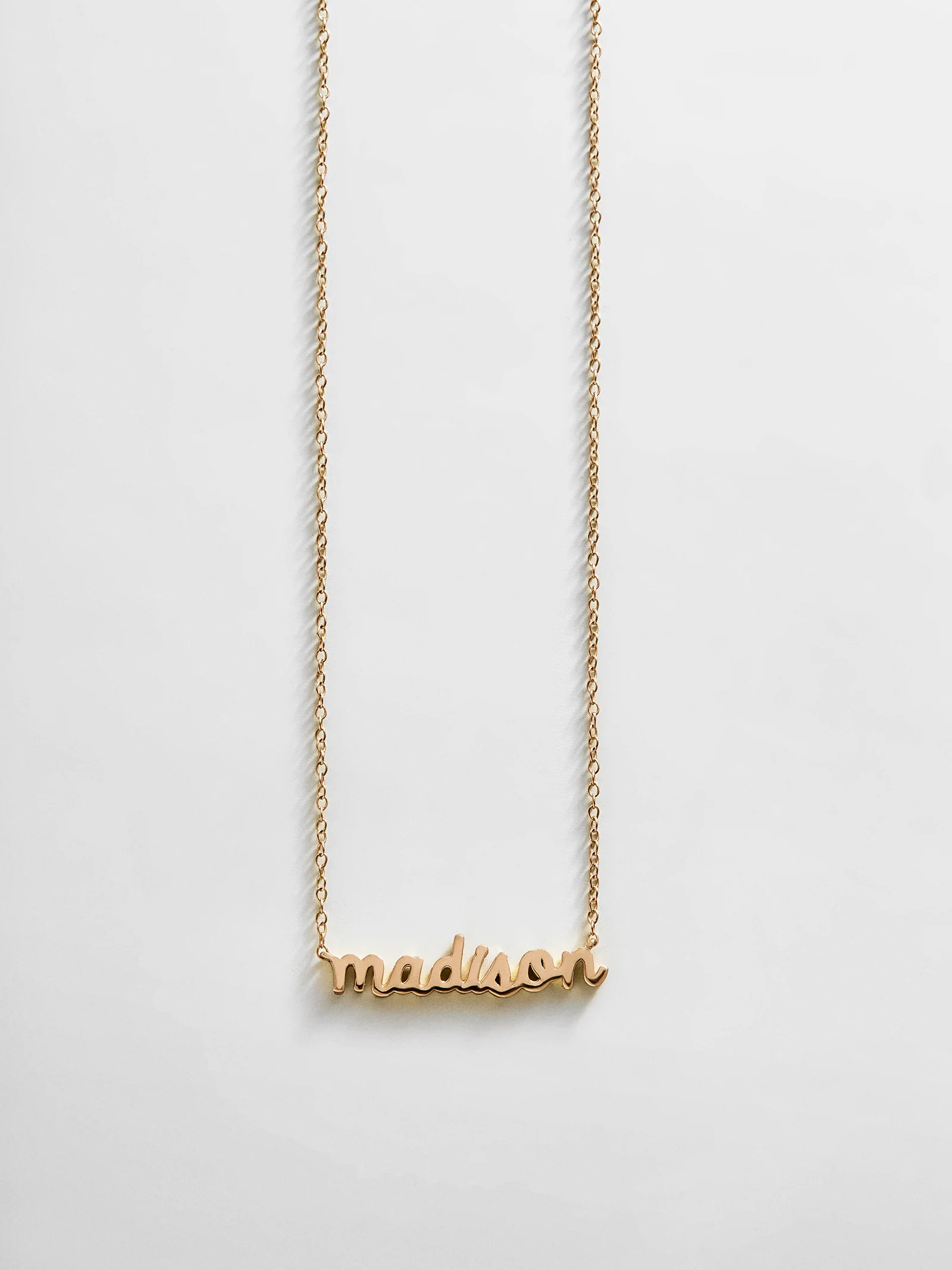 14K Gold Custom Nameplate Necklace - Mini Script | BaubleBar