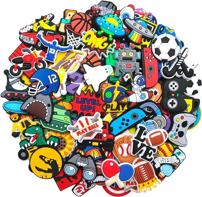30 50 100Pcs Pack Shoe Decorations Charms for Boys Teens Kids PVC Clog Accessories Pins Fit for G... | Amazon (US)