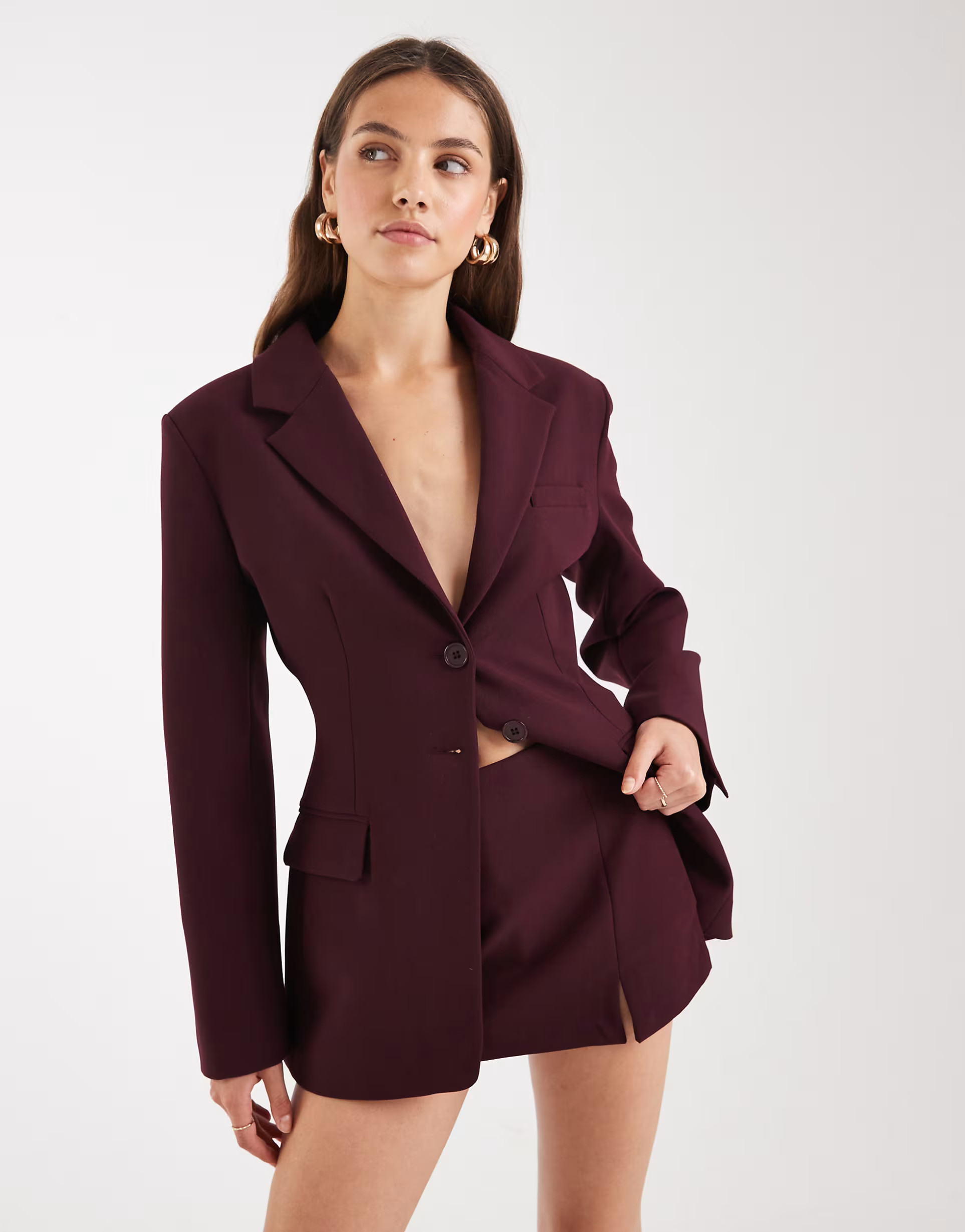 ASOS DESIGN pelmet mini skort in plum - part of a set | ASOS (Global)