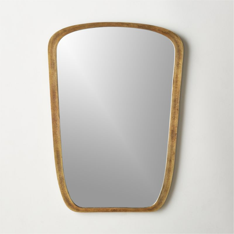 Ponder Modern Small Brass Mirror 23.5"x32.75" + Reviews | CB2 | CB2
