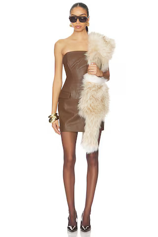 AKNVAS Faux Fur Cream Boa in Creme from Revolve.com | Revolve Clothing (Global)