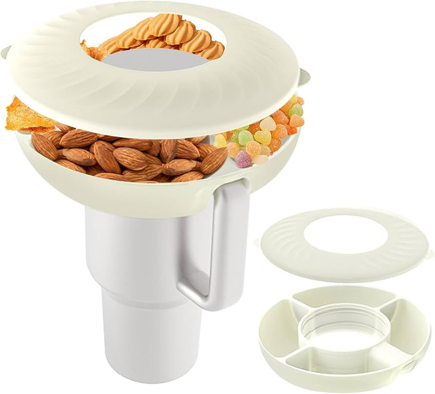 Snack Bowl for Stanley Cup 40oz with Cover, Silicone Snack Tray with Lid for Stanley Cup 40oz Tum... | Amazon (US)