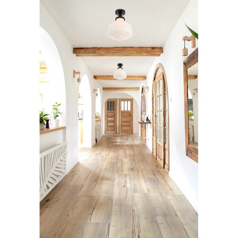 Steverson Glass Semi Flush Mount | Wayfair North America