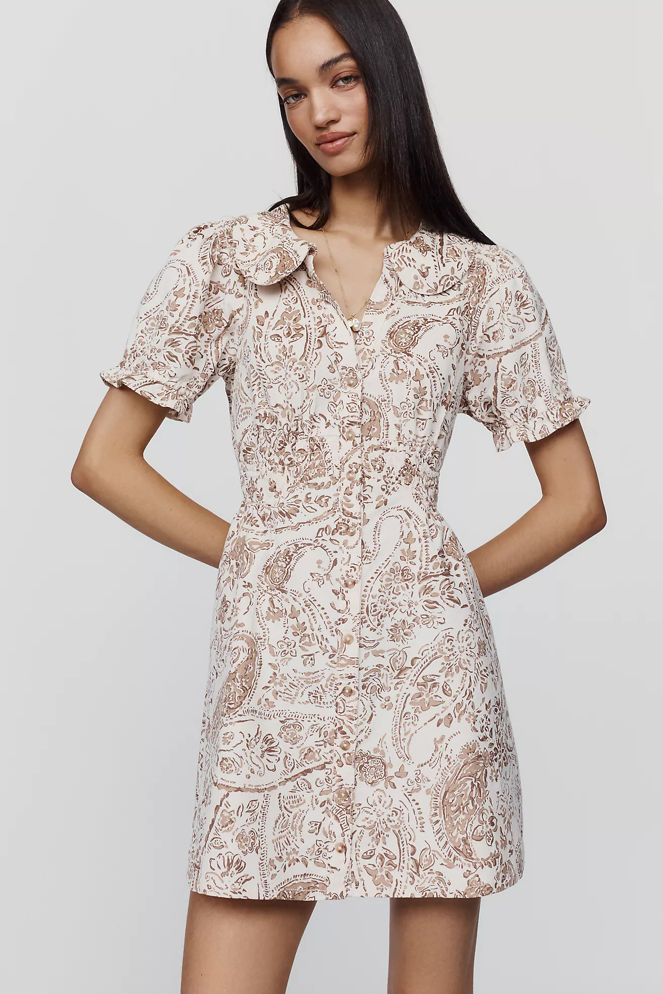Pilcro Keira 100% Cotton Corduroy Mini Dress | Anthropologie (US)