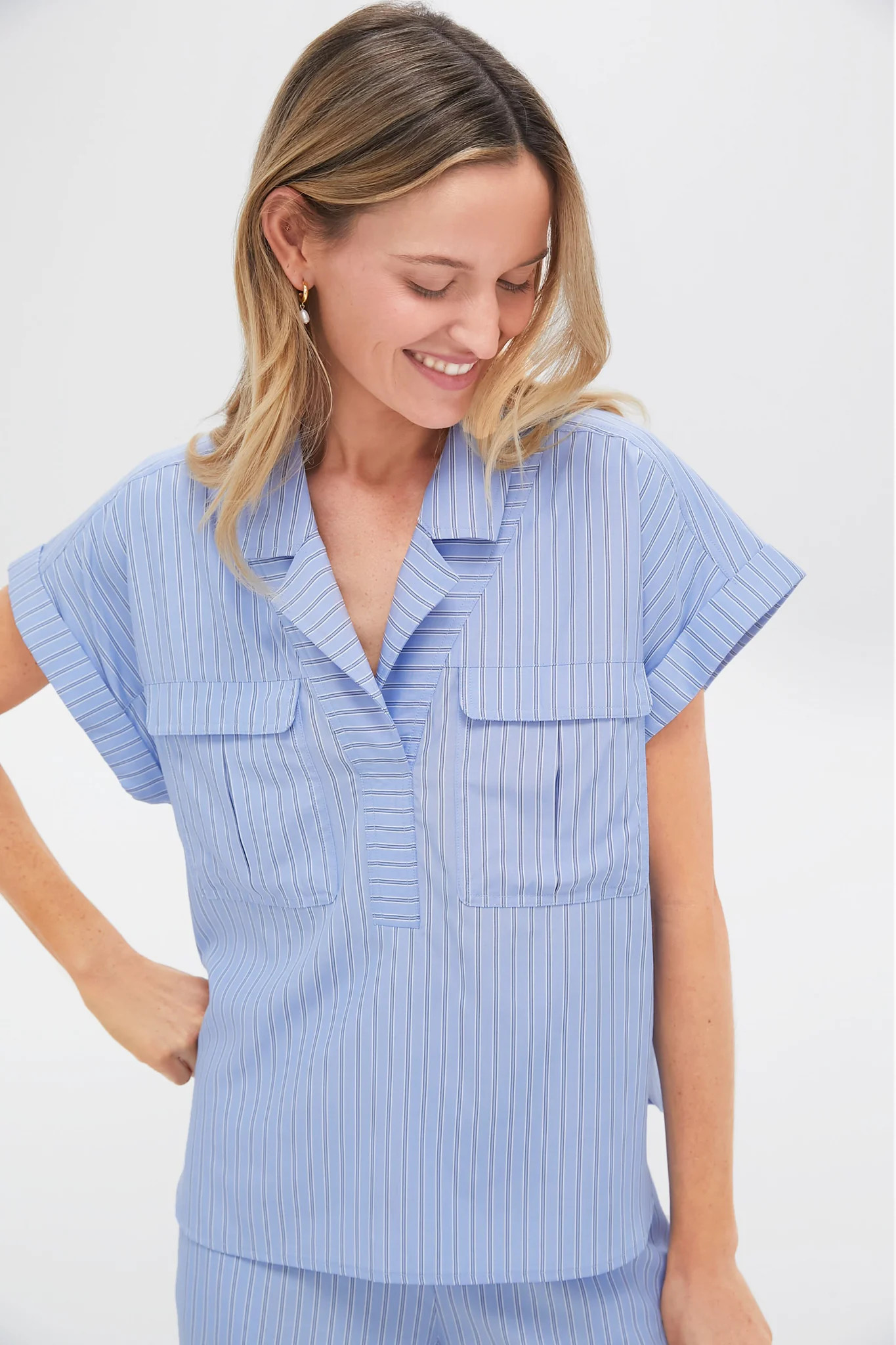 Cornflower Blue Stripe Scottie Shirt | Tuckernuck (US)