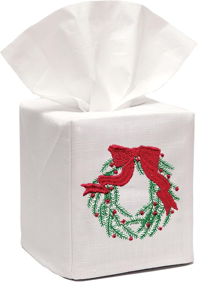 Jacaranda Living Square Tissue Box Cover, Linen/Cotton Fabric Tissue Holder, Decorative Cloth Tis... | Amazon (US)