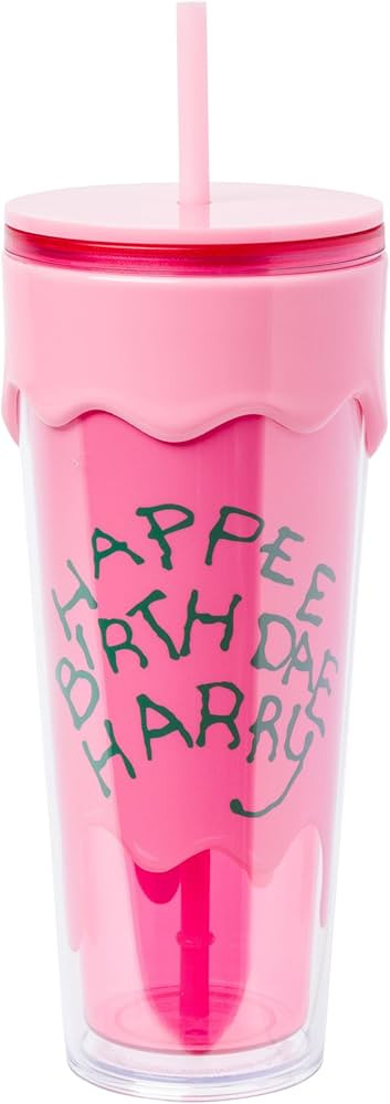 Silver Buffalo Harry Potter “Happee Birthdae Harry” Plastic Drip Tumbler, 26 Ounces | Amazon (US)