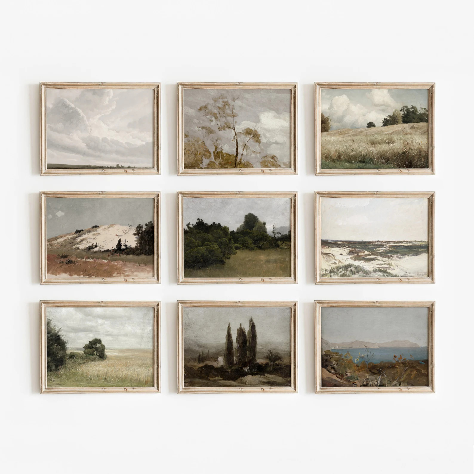 Landscapes Set of 9 | Vintage Nature Gallery Wall Art | Curated Fine Art Print Set | Digital Down... | Etsy (US)