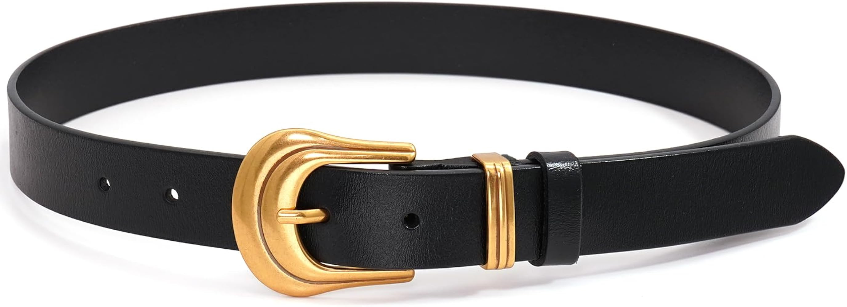 BAOKELAN Leather Belts for Women Western Vintage Waist Belt with Gold Buckle for Dresses | Amazon (UK)