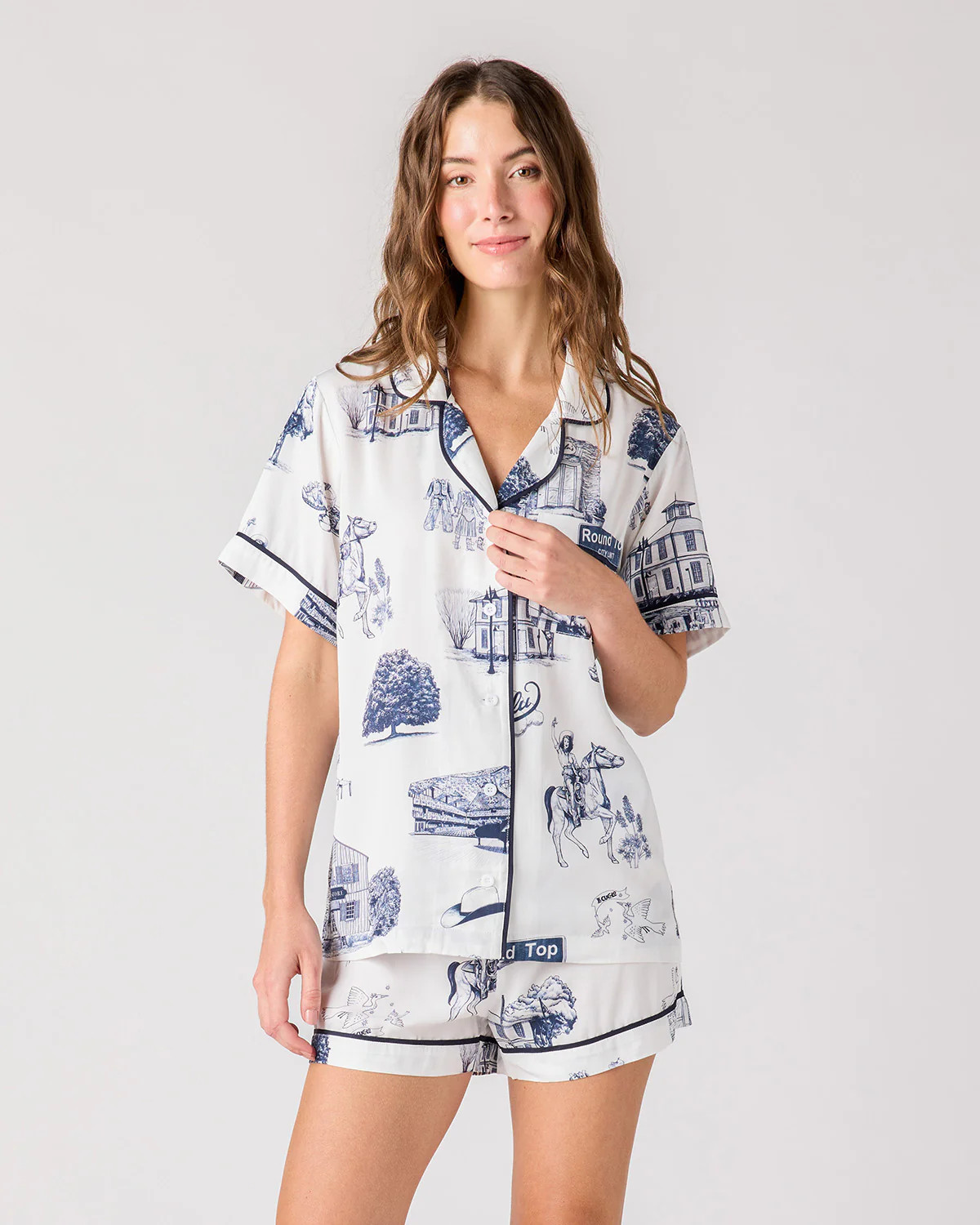 Round Top Toile Pajama Shorts Set | Katie Kime Inc