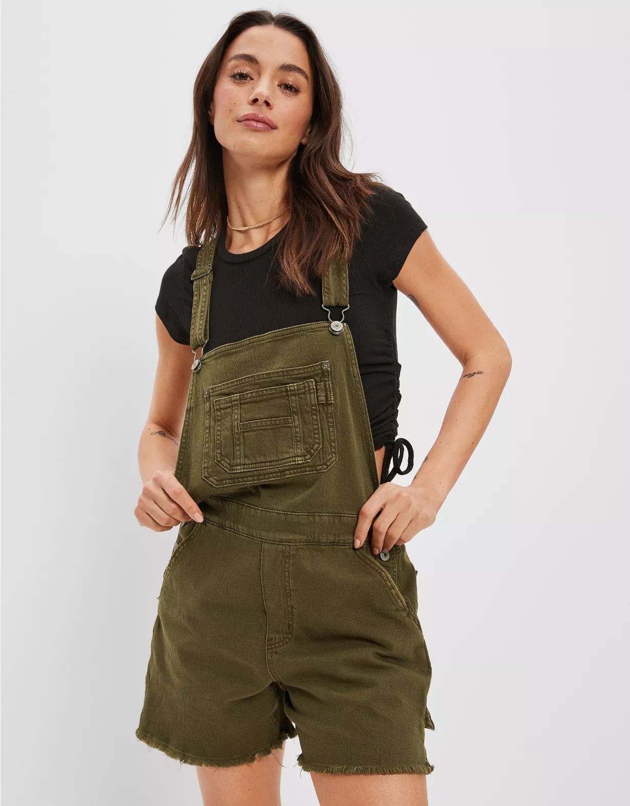 AE Stretch Baggy Overall Short | American Eagle Outfitters (US & CA)
